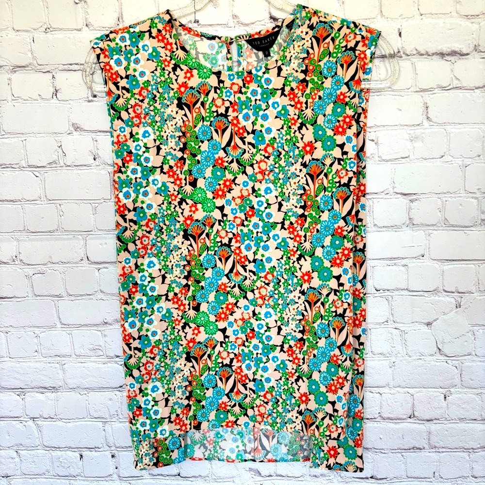 TED BAKER Nelliy Sleeveless Floral Top with Shoulder Detail—4-6 - Picture 11 of 16